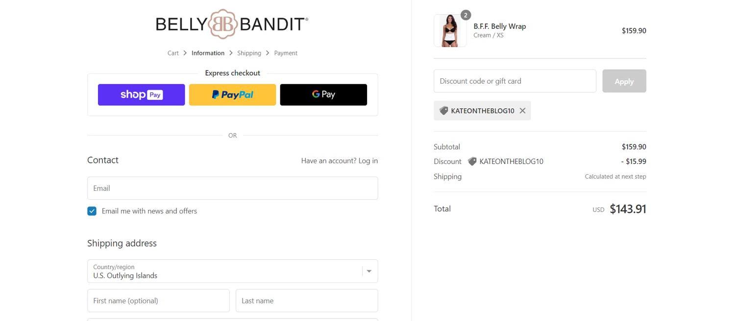 How to apply Belly Bandit coupon code